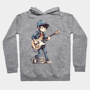 A boy playing his favourite guitar Hoodie